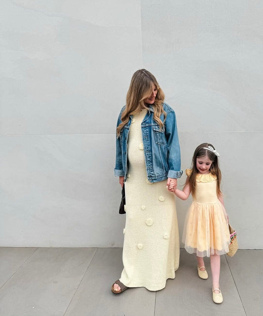 Hallie Buttercup Yellow Knit Maxi Dress