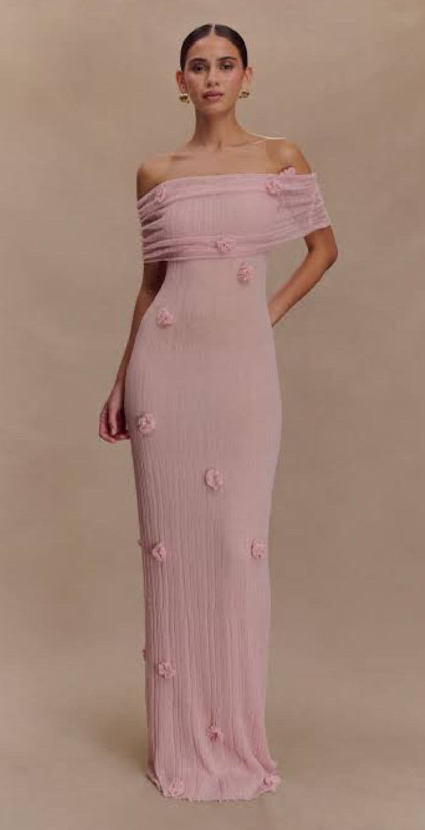 Hire Meshki Brynn Orchid Knit Maxi Dress in Pink – Maternity Dress Hire – Everything Lace Hire