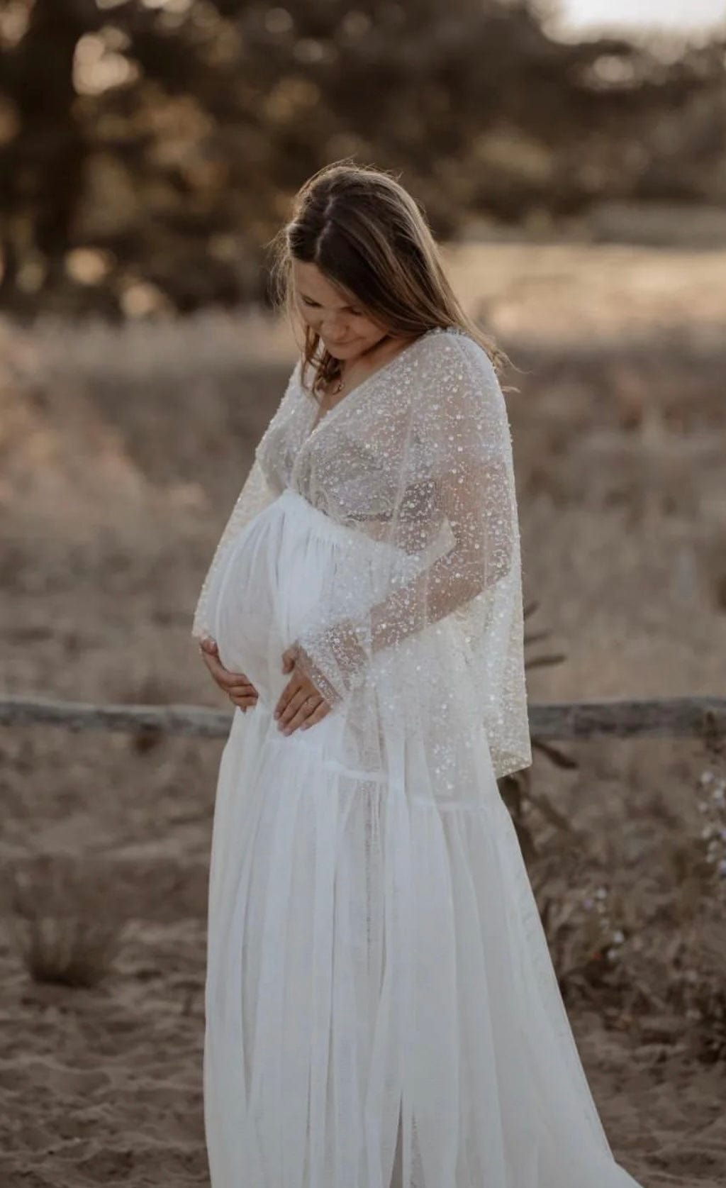 Isadora Sparkly Maternity Photoshoot Dress | Everything Lace Hire Isadora Sparkly Maternity Photoshoot Dress | Everything Lace Hire