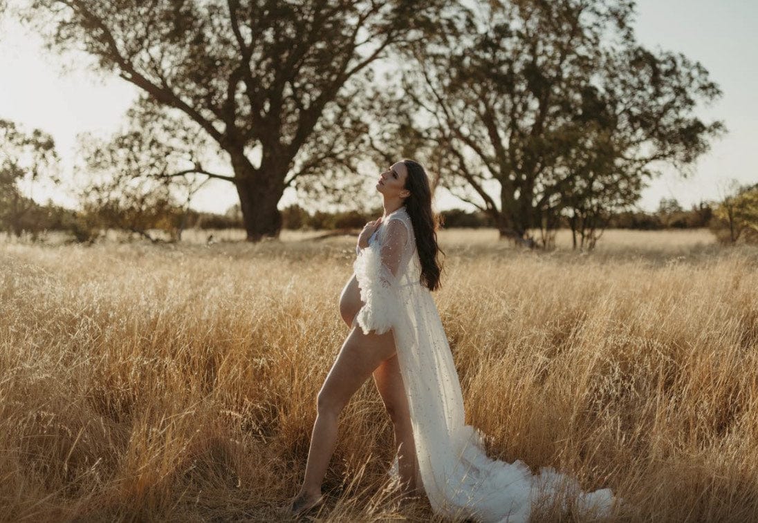 Audrey Tulle Photoshoot Robe ~ White Pearls
