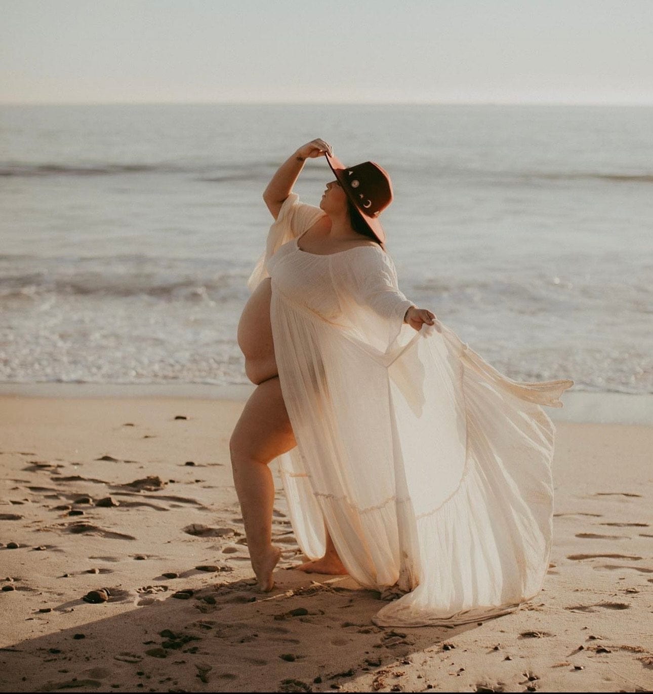 We Are Reclamation Ruffle Me Open Gown - Ivory