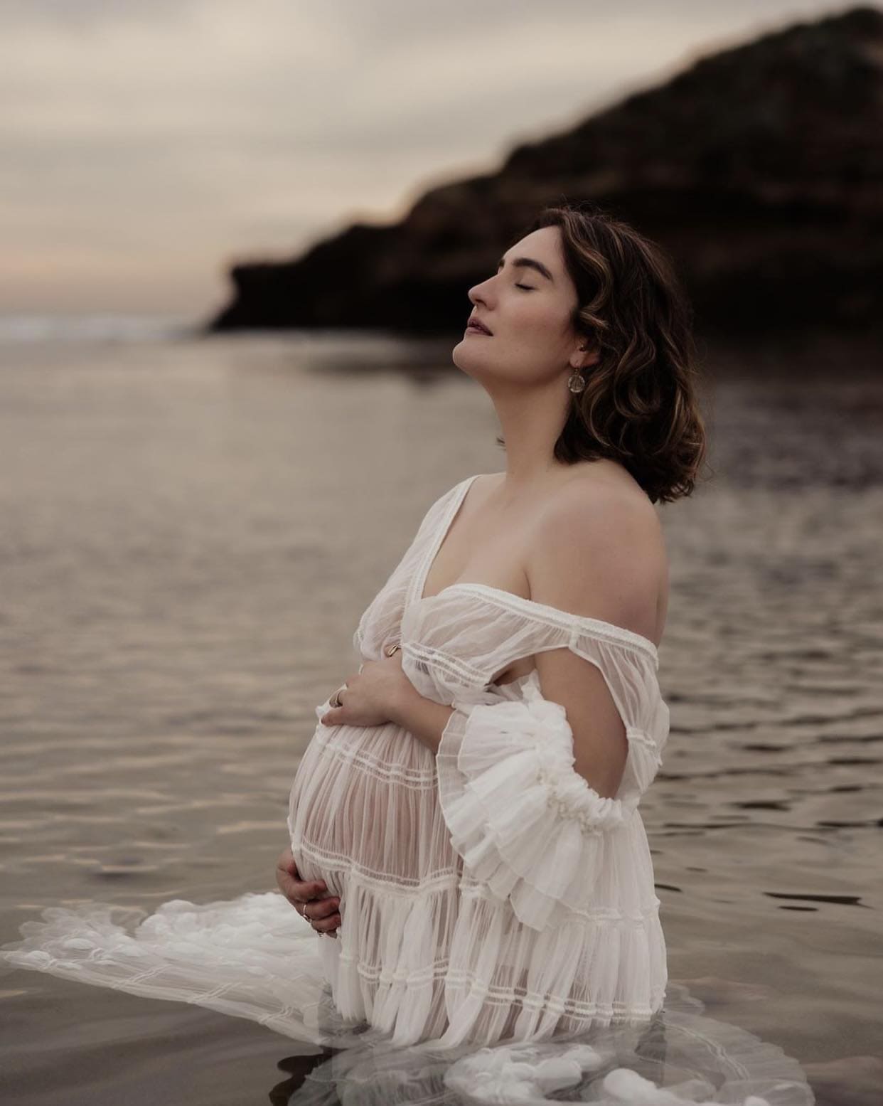 We Are Reclamation Blessed Maternity Photoshoot Dress Everything Lace Hire We Are Reclamation Blessed Maternity Photoshoot Dress Everything Lace Hire