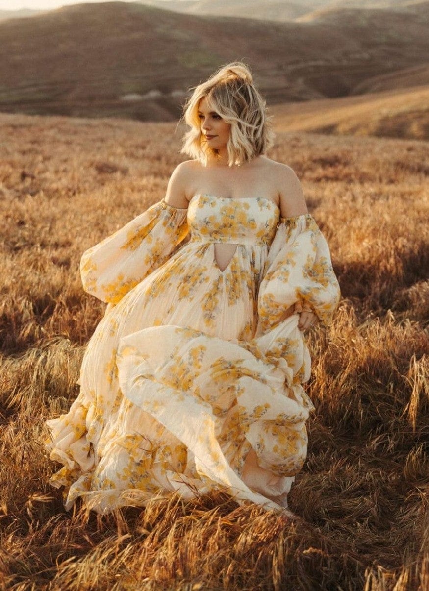 Rooh Collective Poppy Maxi Maternity Photoshoot Dress - Baby Shower Dress