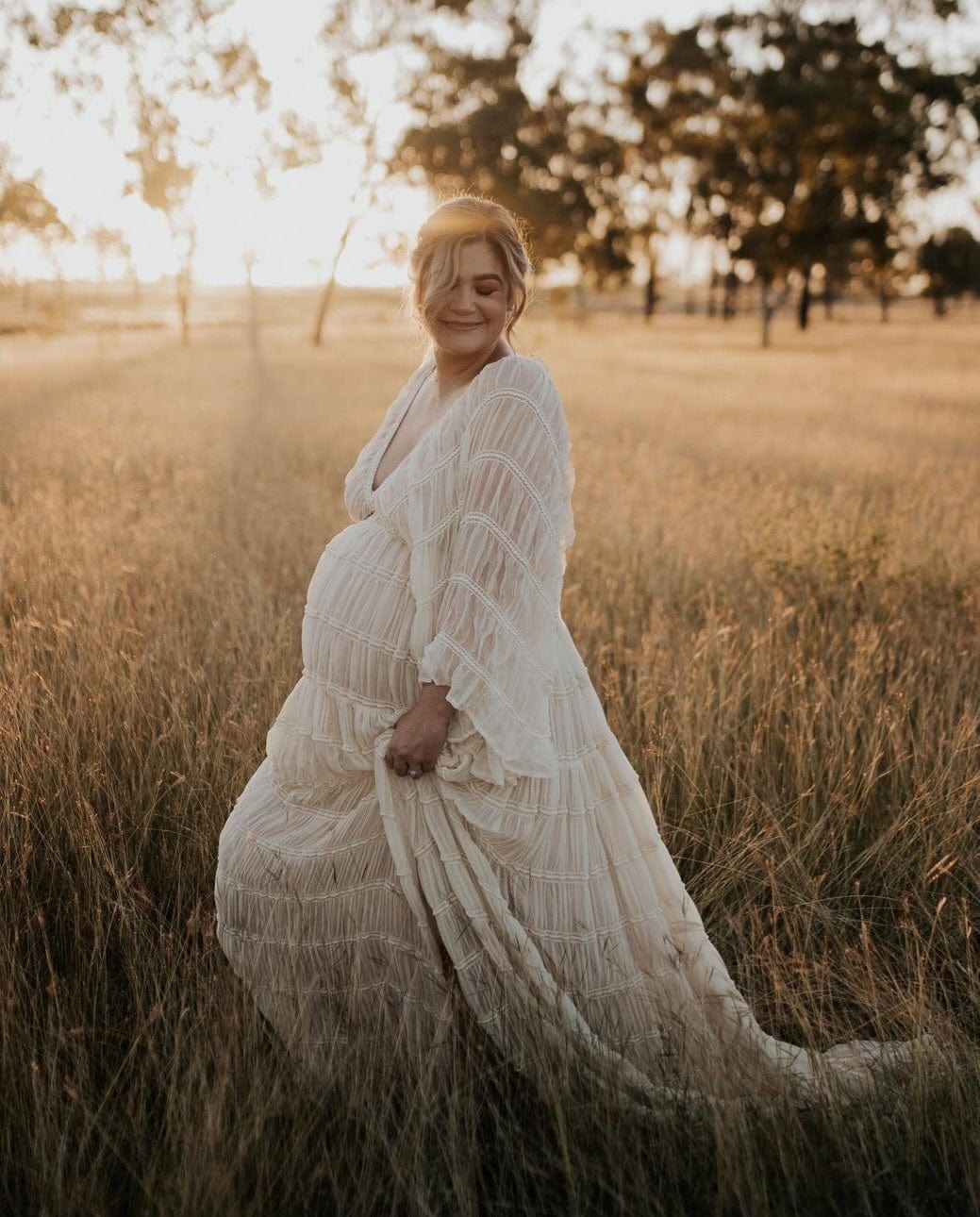 Wonderful Moments Gown - Maternity Photoshoot Dress - Elopement Dress