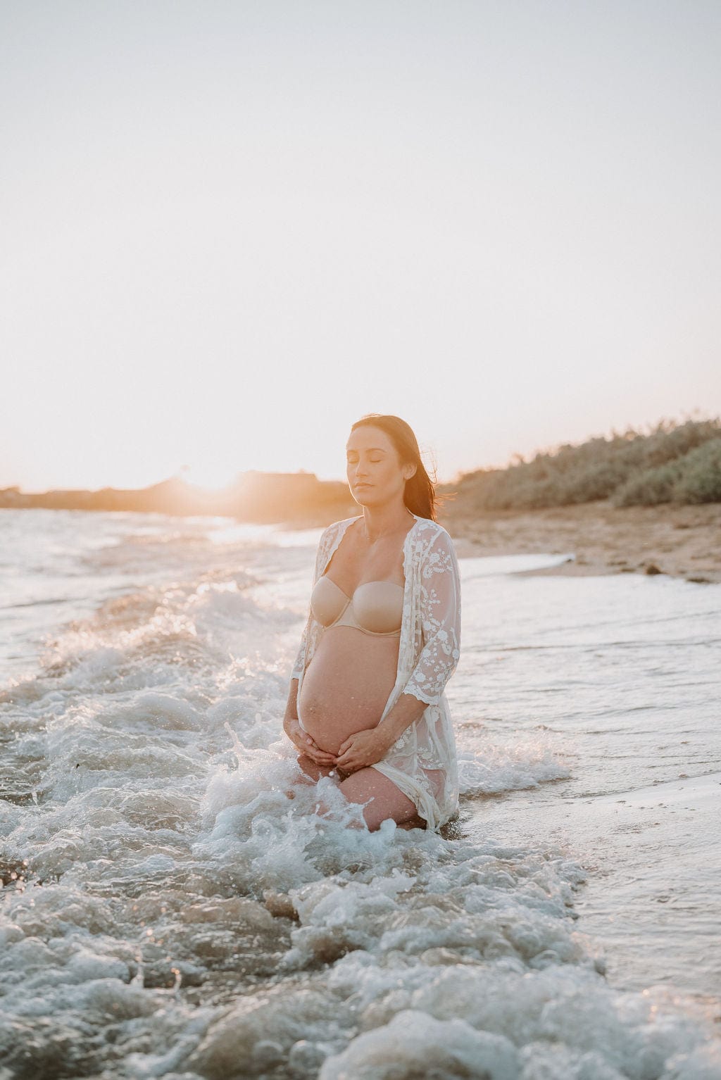 Spell Chloe Lace Duster - Maternity Photoshoot Robe - Wedding Robe