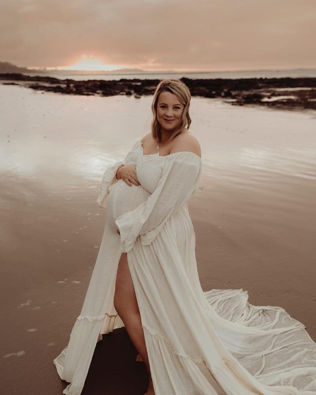 We Are Reclamation Ruffle Me Open Gown - Ivory