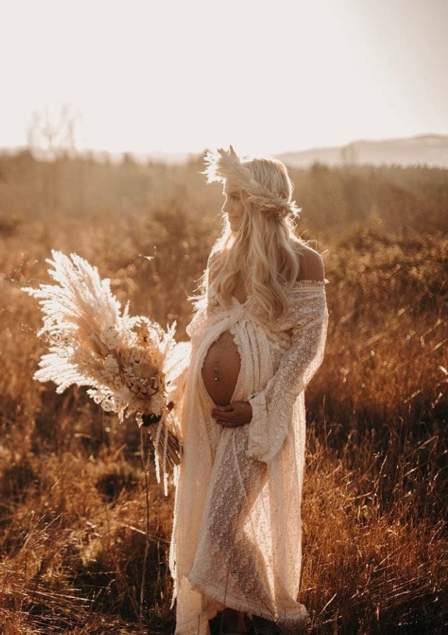 Coven and Co Pirate Queen Gown - Maternity Photoshoot Dress Hire - Lace Bohemian wrap dress