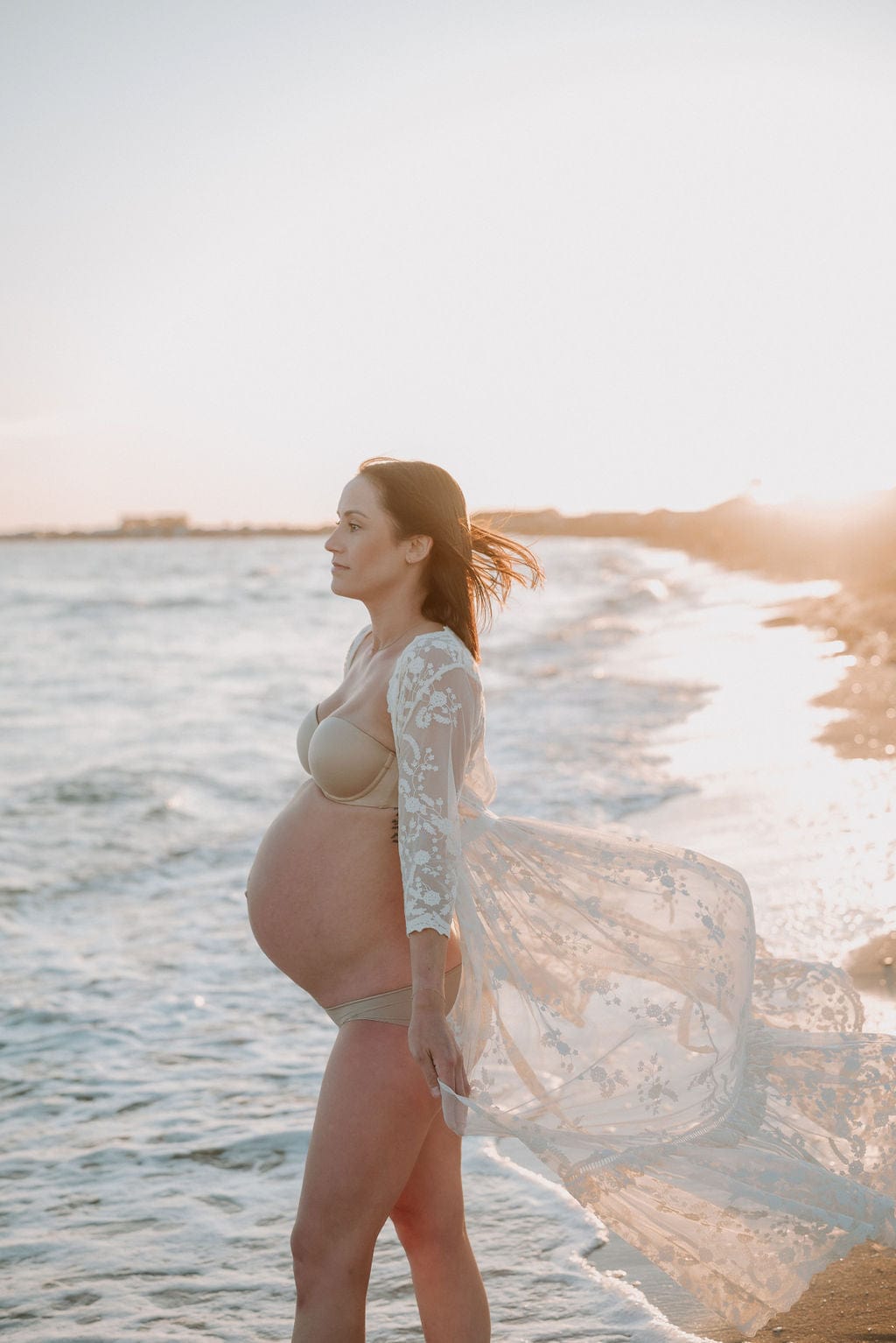 Spell Chloe Lace Duster - Maternity Photoshoot Robe - Wedding Robe