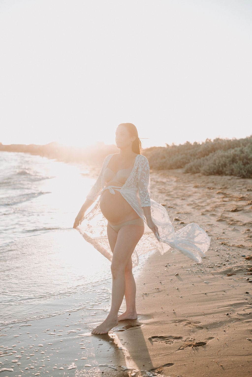 Spell Chloe Lace Duster - Maternity Photoshoot Robe - Wedding Robe