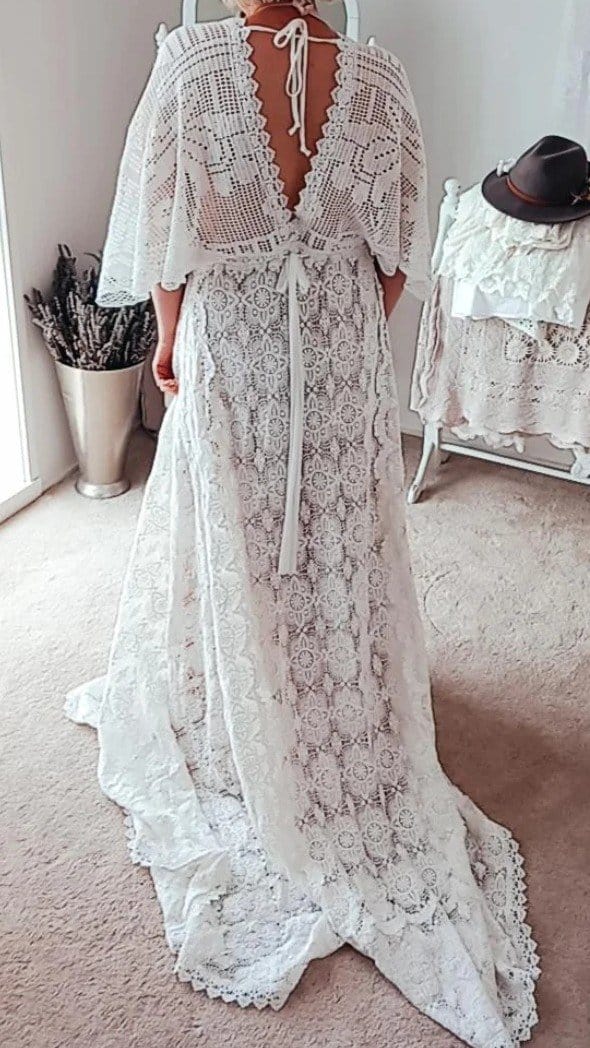 crotched white lace dress hire. Maternity photoshoot dress. Wedding dress hire Australia
