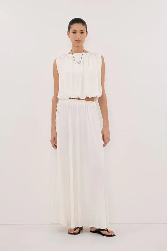Hire Johansen Long Poppy Dress White