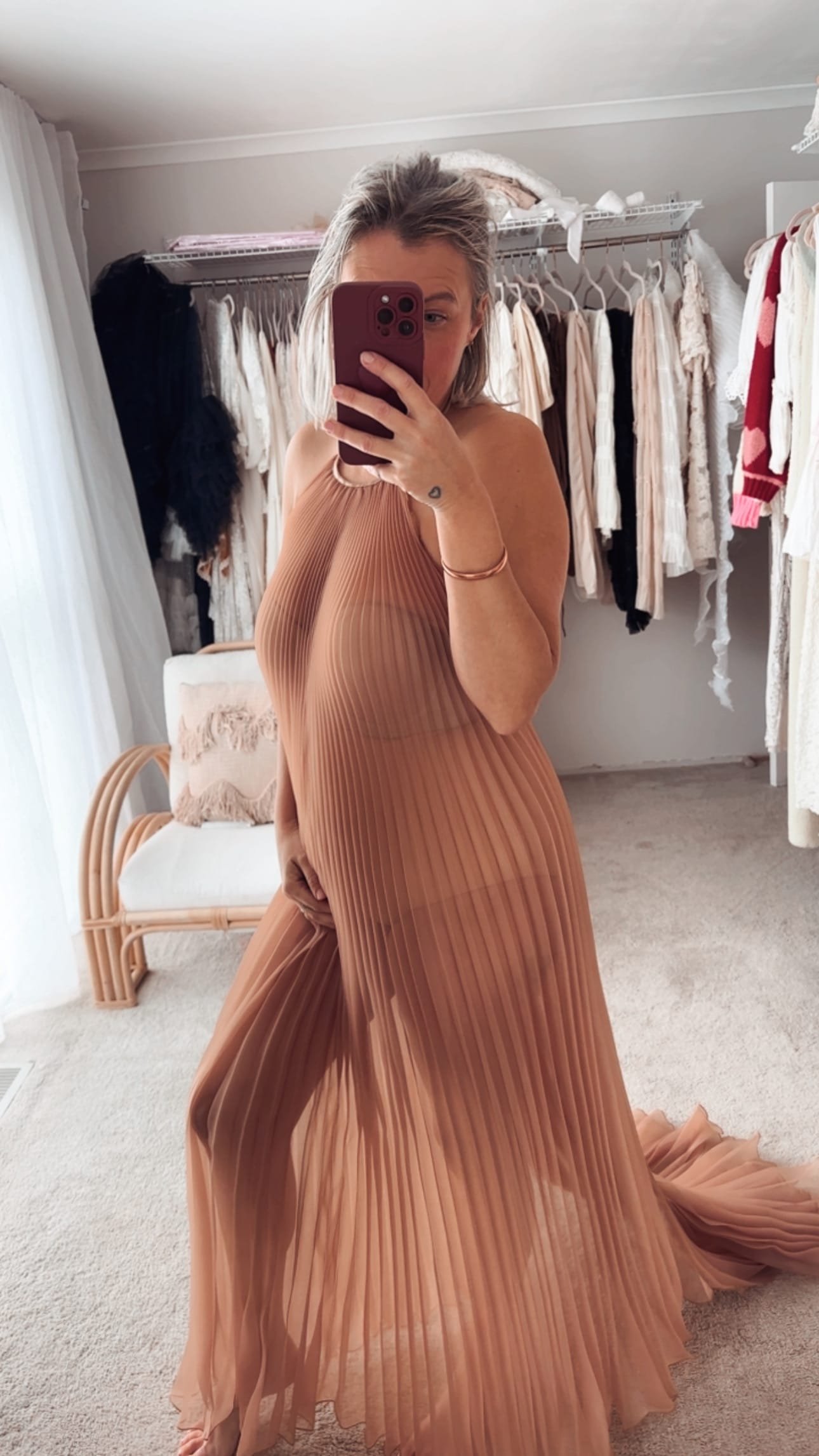 Serenity Pleated Maternity Dress