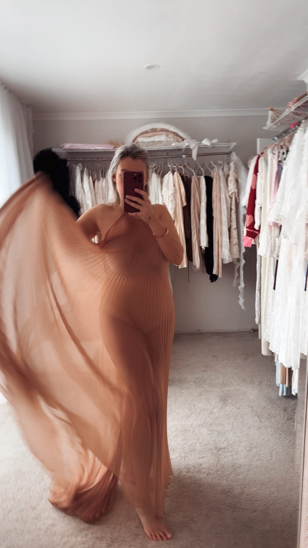 Serenity Pleated Maternity Dress