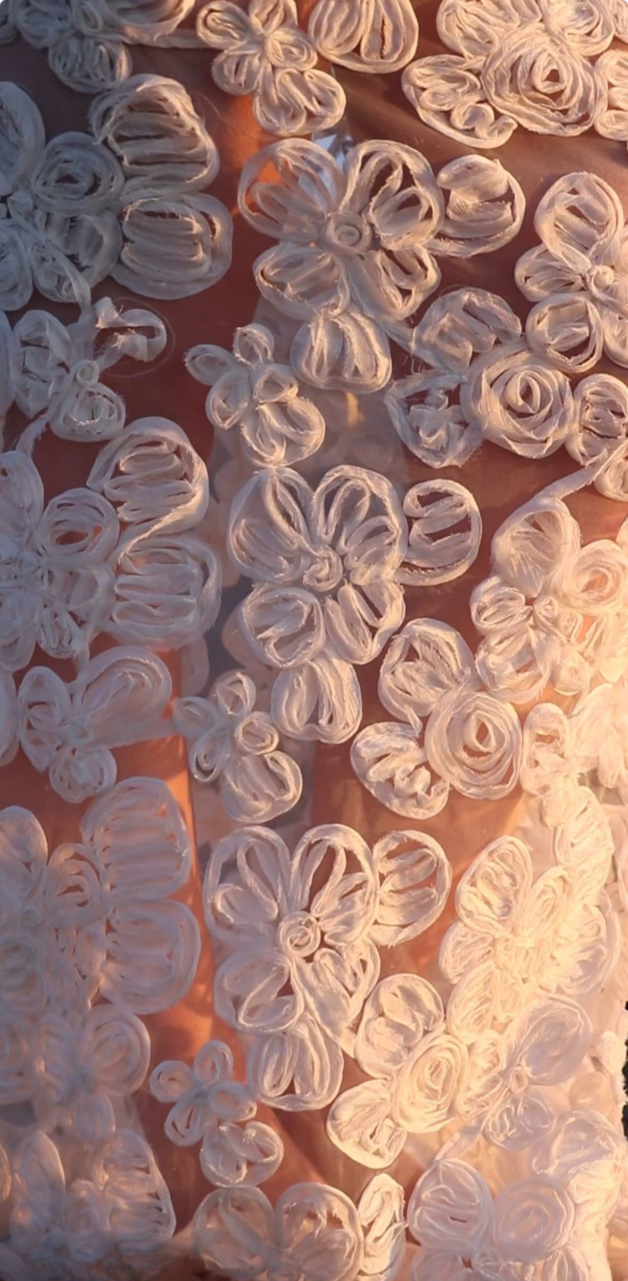 Pregnancy Photoshoot wearing Everything Lace Hire Fiorella Set covered in embroidered florals