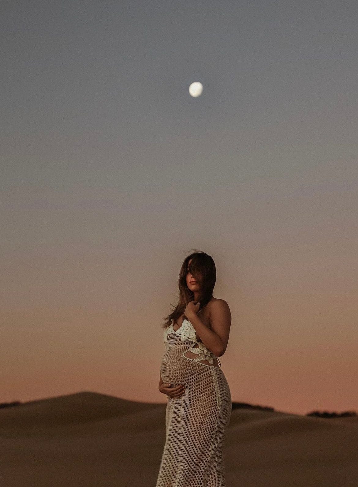 Mona Maxi Mesh Dress - Maternity Photoshoot Dress - Elopement Dress