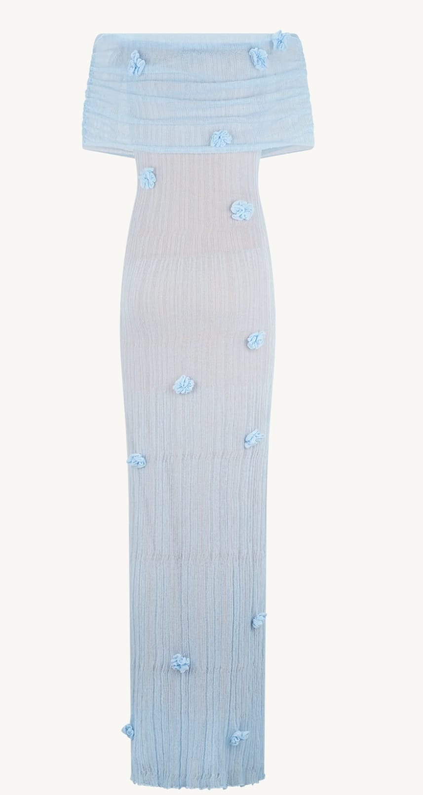 Meshki Brynn Orchid knit Maxi Dress - Baby Blue