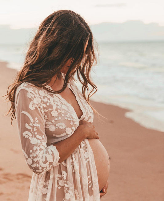 Spell Chloe Lace Duster - Lace Maternity Photoshoot Robe - Maternity Photoshoot Robe