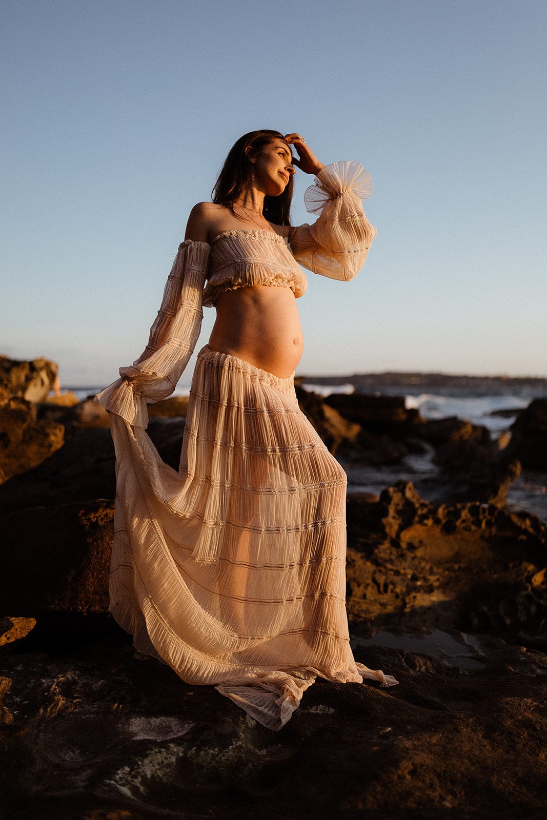 Elegant maternity photoshoot set designed for pregnancy photoshoots