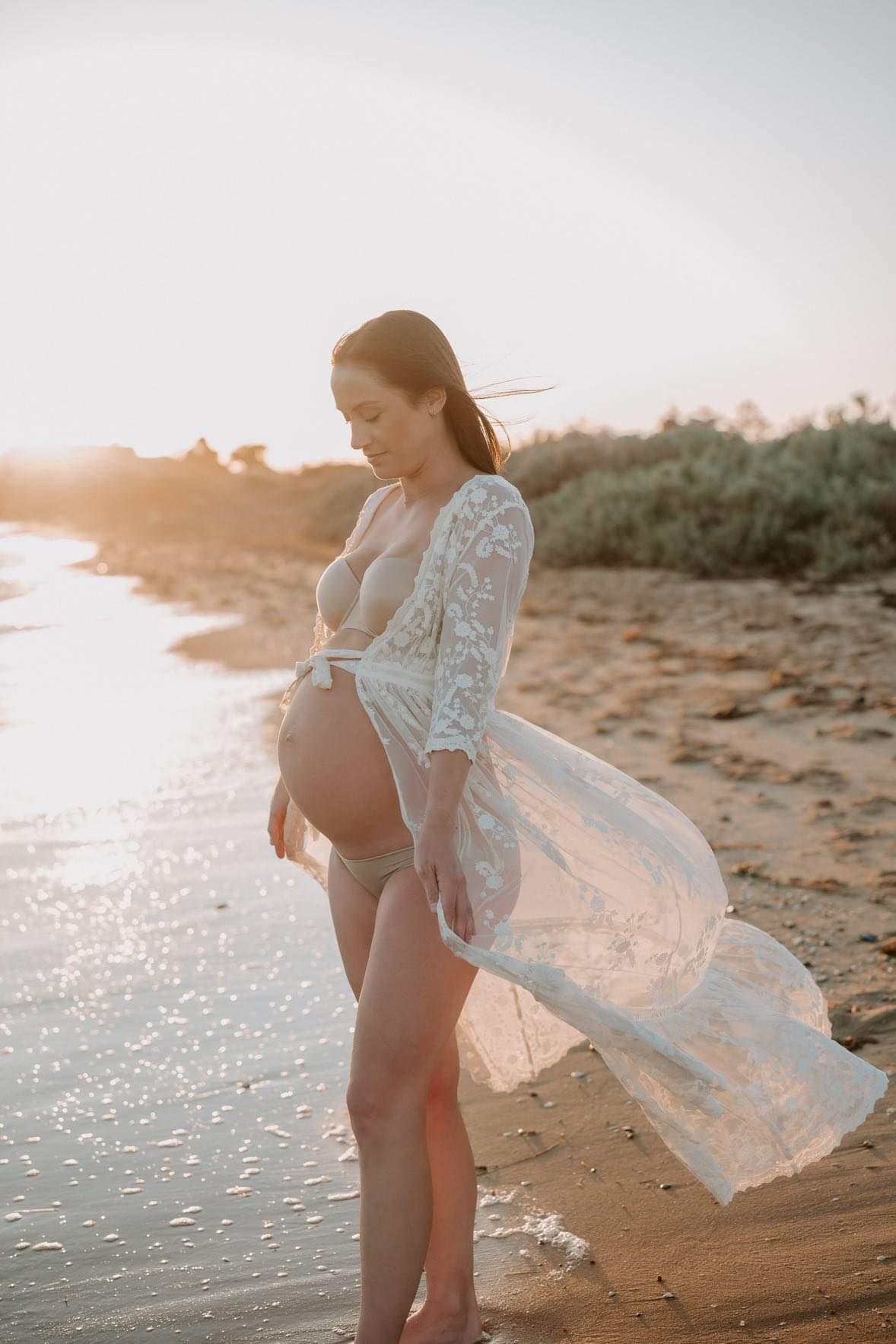 Spell Chloe Duster: Lace Ivory Robe perfect for Maternity Photoshoots, Wedding Lace Robes
