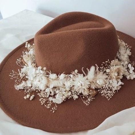 Everlasting Dried Flower Wide Brim Hat