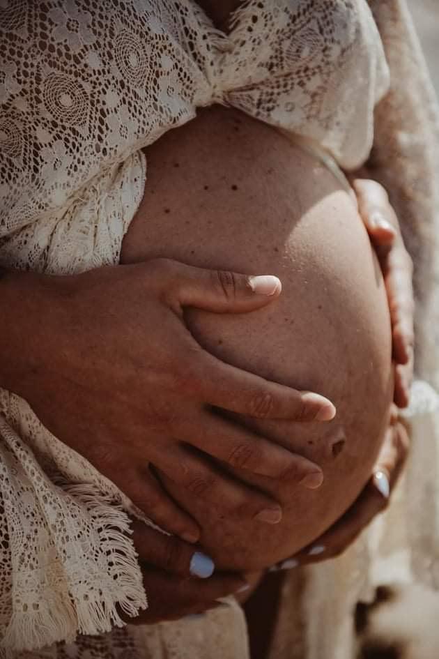 Cream lace dress. maternity photoshoot dress